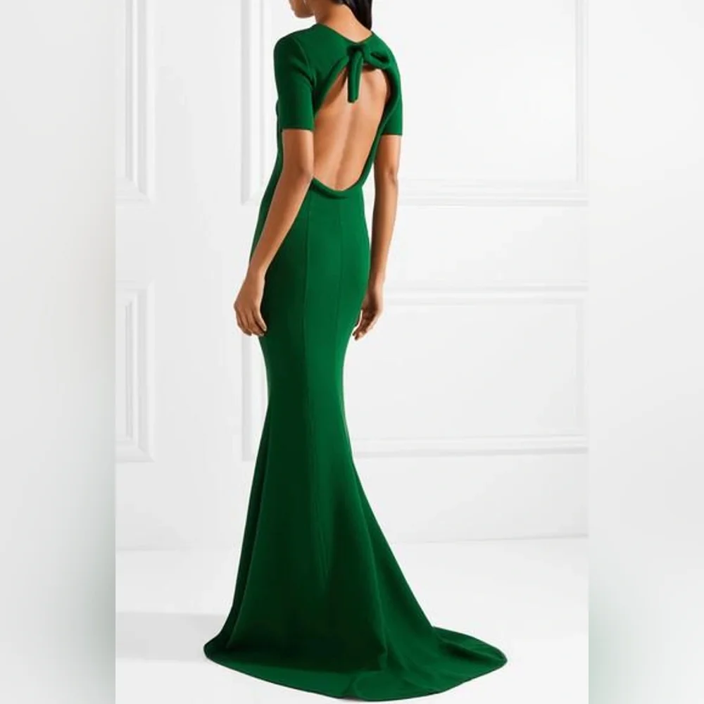 $3,690 NEW OSCAR DE LA RENTA GREEN VIRGIN WOOL RUNWAY DRESS 8